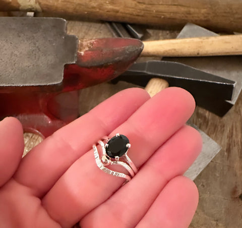 Black Onyx Stackable Ring Set