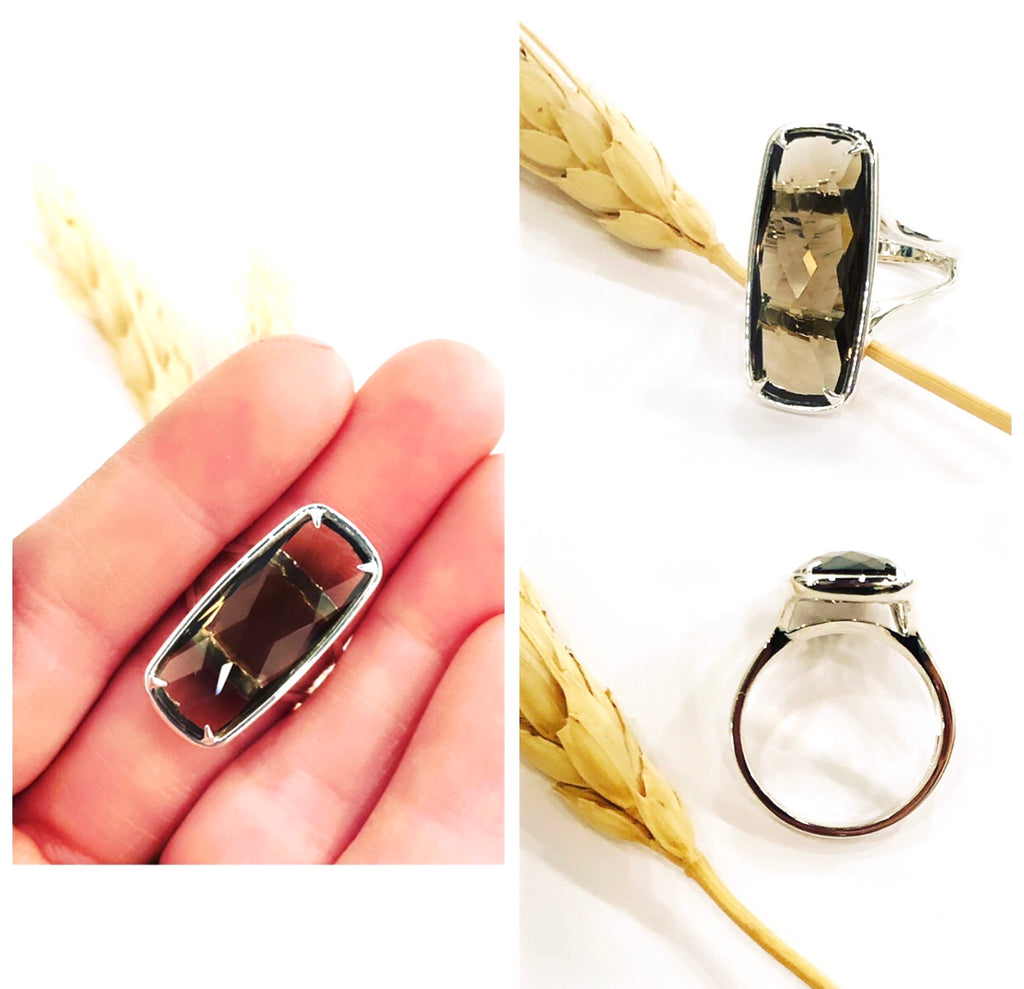 Smoky Quartz & Sterling Silver Ring