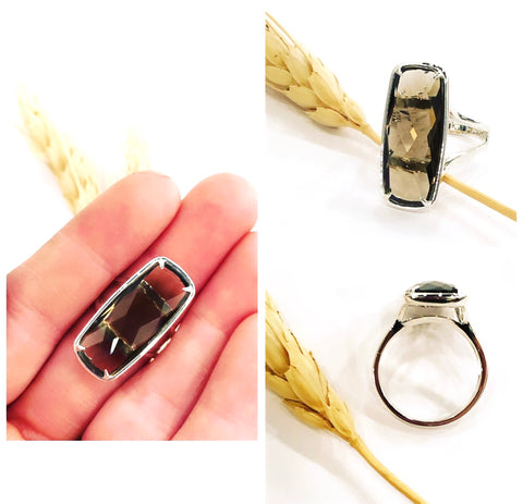 Smoky Quartz & Sterling Silver Ring