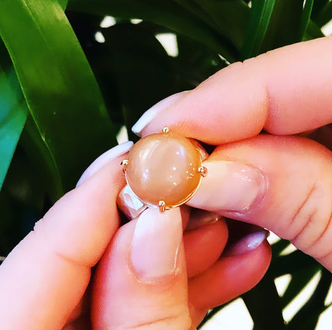 Peach Moonstone Ring