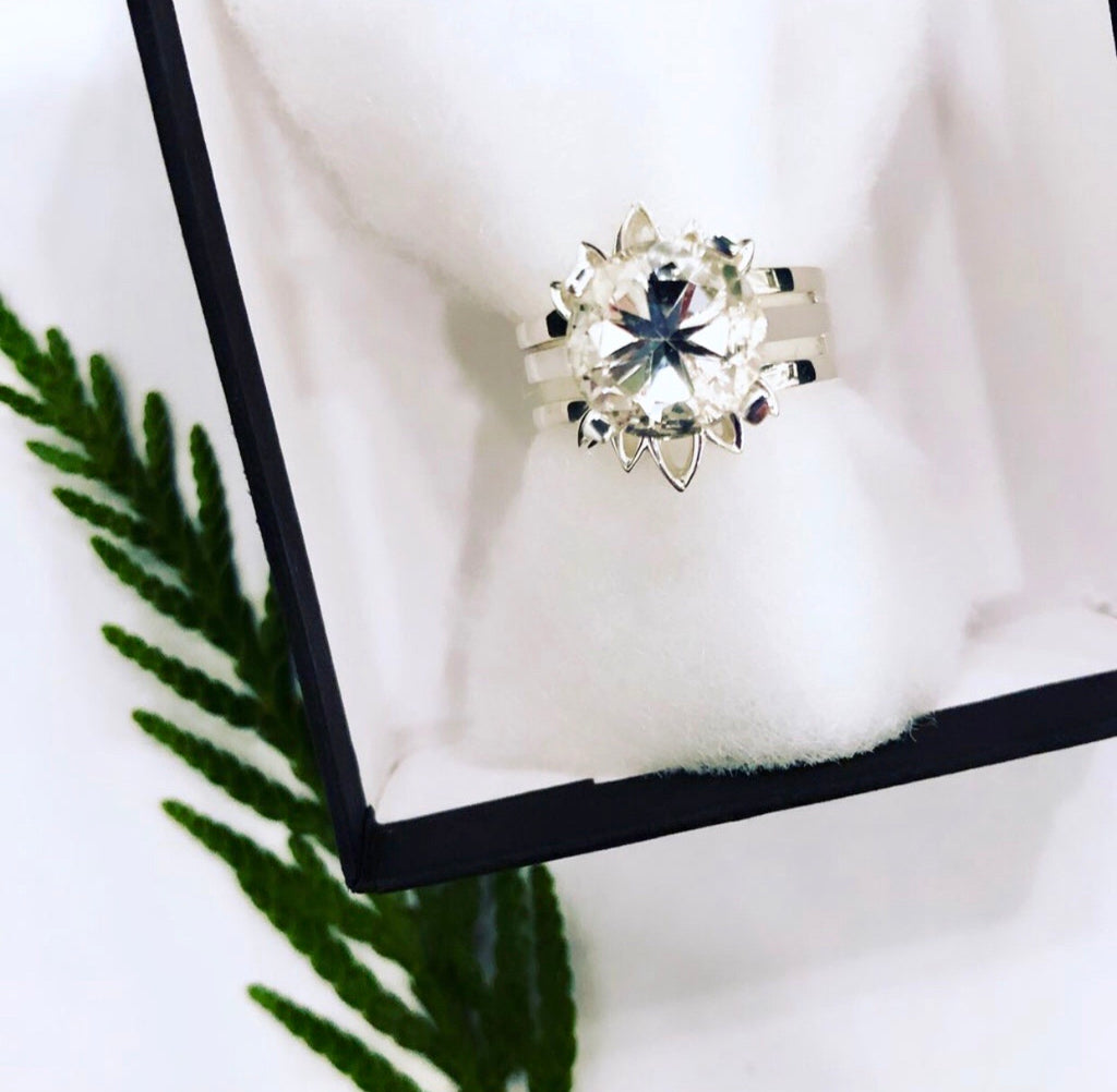 Crystal Quartz & Sterling Silver Ring