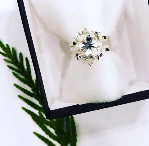 Crystal Quartz & Sterling Silver Ring