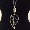 Leaf Pendant (silver & crystal quartz)